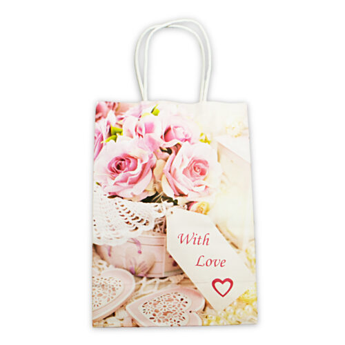 Bolsa de Regalo  de Flores Rosadas - Imagen 2